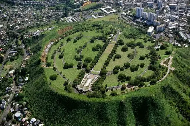 Location of Oahu Punchbowl Cemetery
