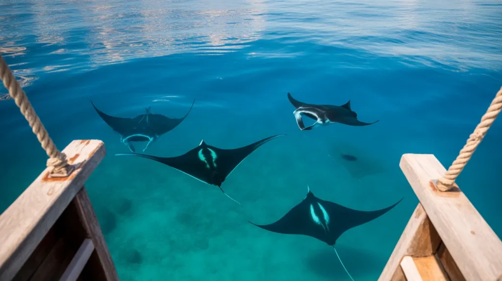 short boat ride to see manata rays